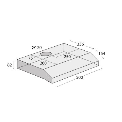 Concept OPP1250bc - 50 cm alakaappiin asennettava liesituuletin, musta