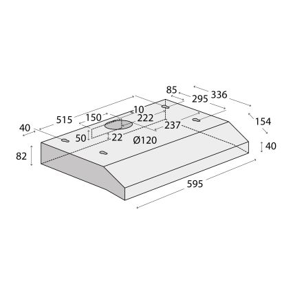 Concept OPP1260wh - Alakaappiin asennettava liesituuletin 59,5 cm valkoinen