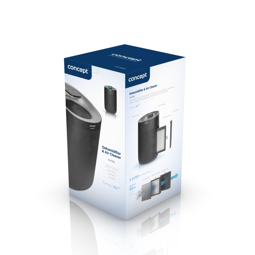 Concept OV1210 - Ilmankuivain ja ilmanpuhdistin PERFECT AIR 1 l 45W/230V musta