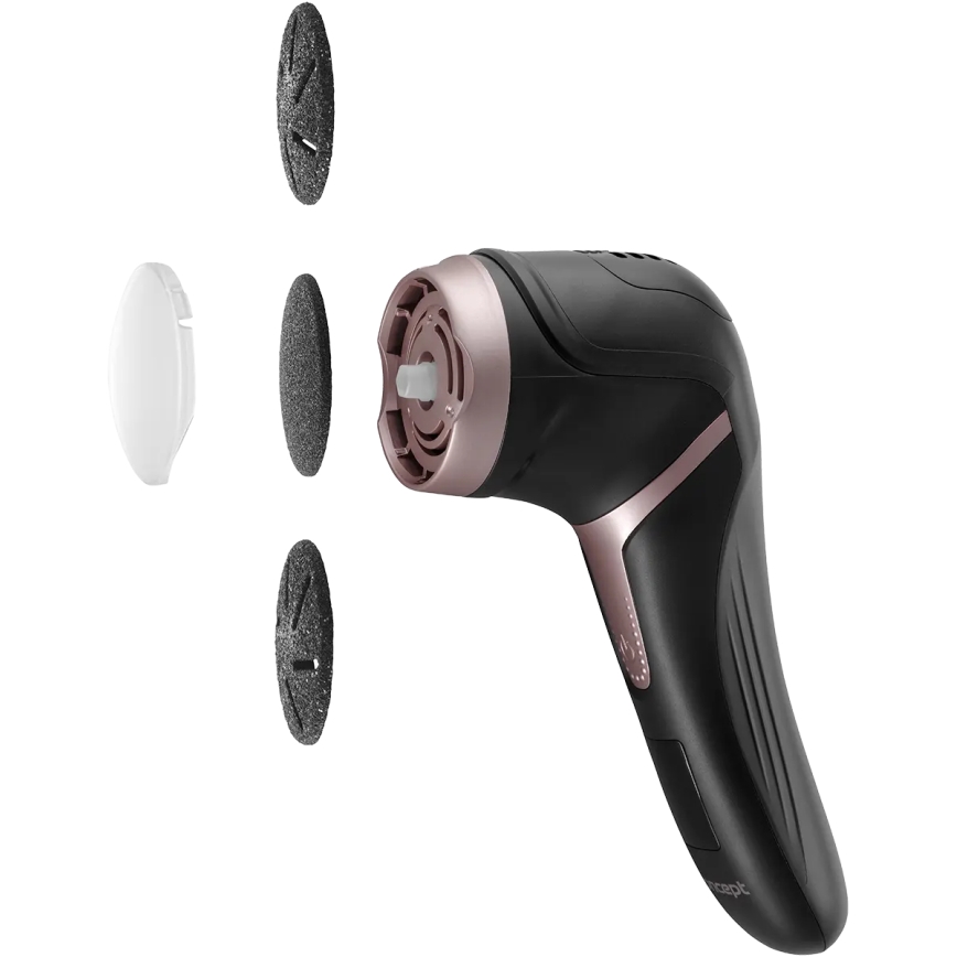 Concept PN3020 - Sähköinen kovettumienpoistaja PERFECT SKIN 5 V 1200 mAh IPX6 musta/ruusukulta