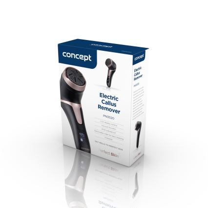 Concept PN3020 - Sähköinen kovettumienpoistaja PERFECT SKIN 5 V 1200 mAh IPX6 musta/ruusukulta