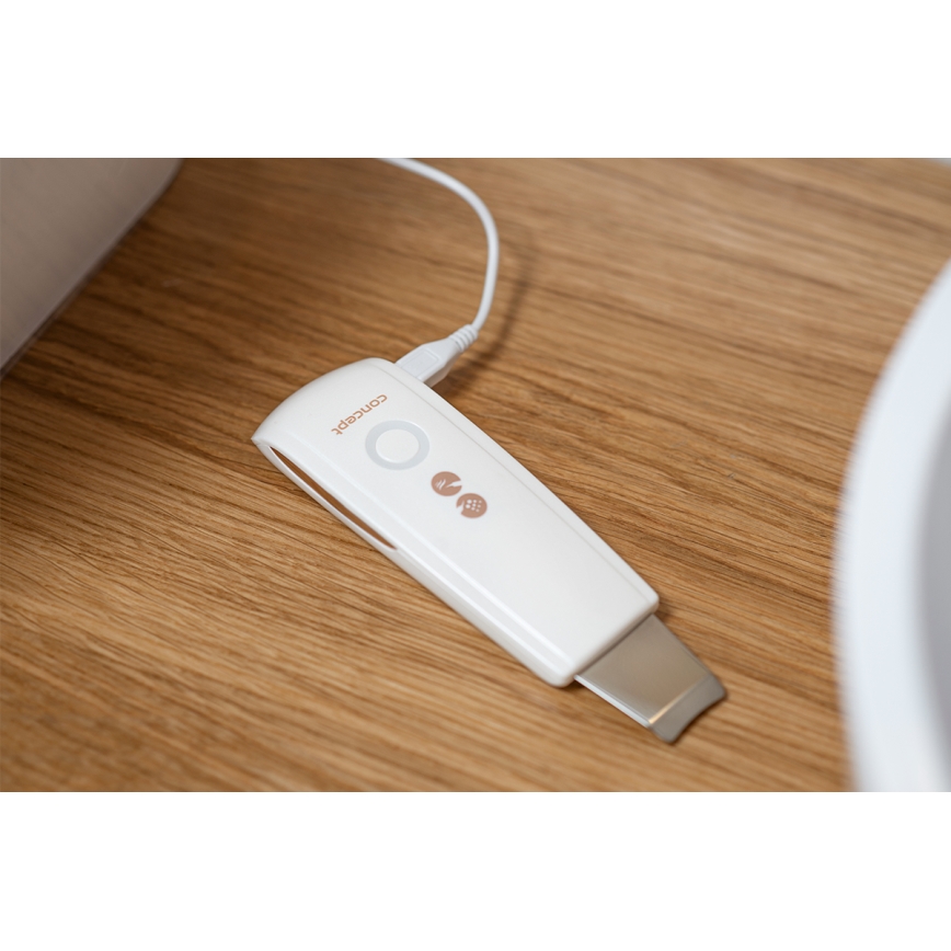 Concept PO2030 - Kosmeettinen ultraäänislastalla PERFECT SKIN 2,5W/5V USB 600 mAh valkoinen