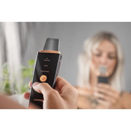 Concept PO2060 - Kosmeettinen ultraäänislastalla PERFECT SKIN 3,5W/5V USB 500 mAh IPX6 musta