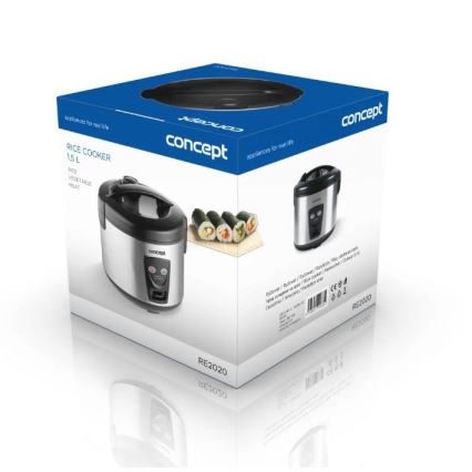 Concept RE2020 - Riisinkeitin 2-in-1 650W/230V 1,5 l ruostumaton teräs/musta