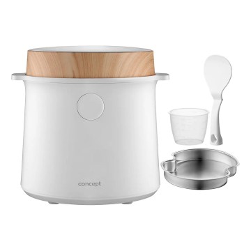 Concept RE3030 - Digitaalinen riisikeitin 2-in-1 380W/230V 1,5 l valkoinen/puukuvio