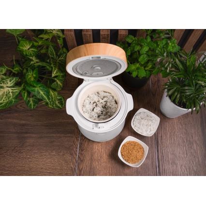 Concept RE3030 - Digitaalinen riisikeitin 2-in-1 380W/230V 1,5 l valkoinen/puukuvio