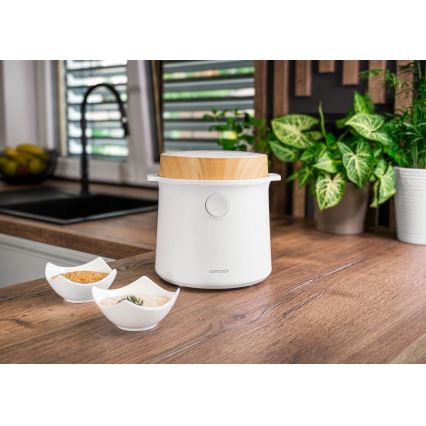 Concept RE3030 - Digitaalinen riisikeitin 2-in-1 380W/230V 1,5 l valkoinen/puukuvio