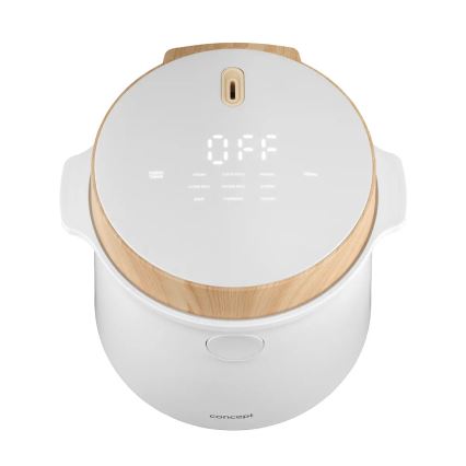 Concept RE3030 - Digitaalinen riisikeitin 2-in-1 380W/230V 1,5 l valkoinen/puukuvio