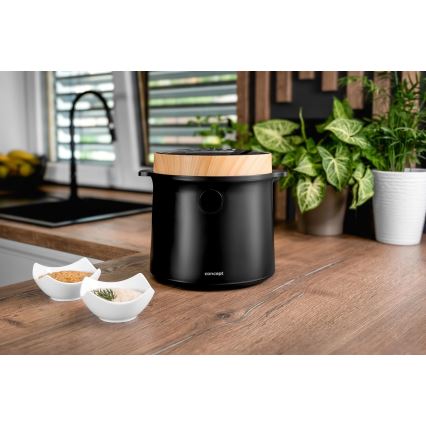 Concept RE4040 - Digitaalinen 2-in-1 riisikeitin 450W/230V 2 l musta/puukuvio