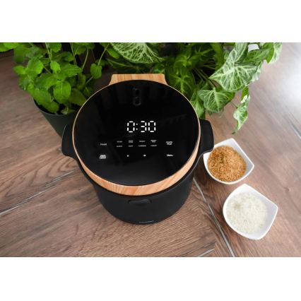 Concept RE4040 - Digitaalinen 2-in-1 riisikeitin 450W/230V 2 l musta/puukuvio