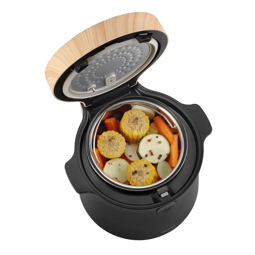Concept RE4040 - Digitaalinen 2-in-1 riisikeitin 450W/230V 2 l musta/puukuvio