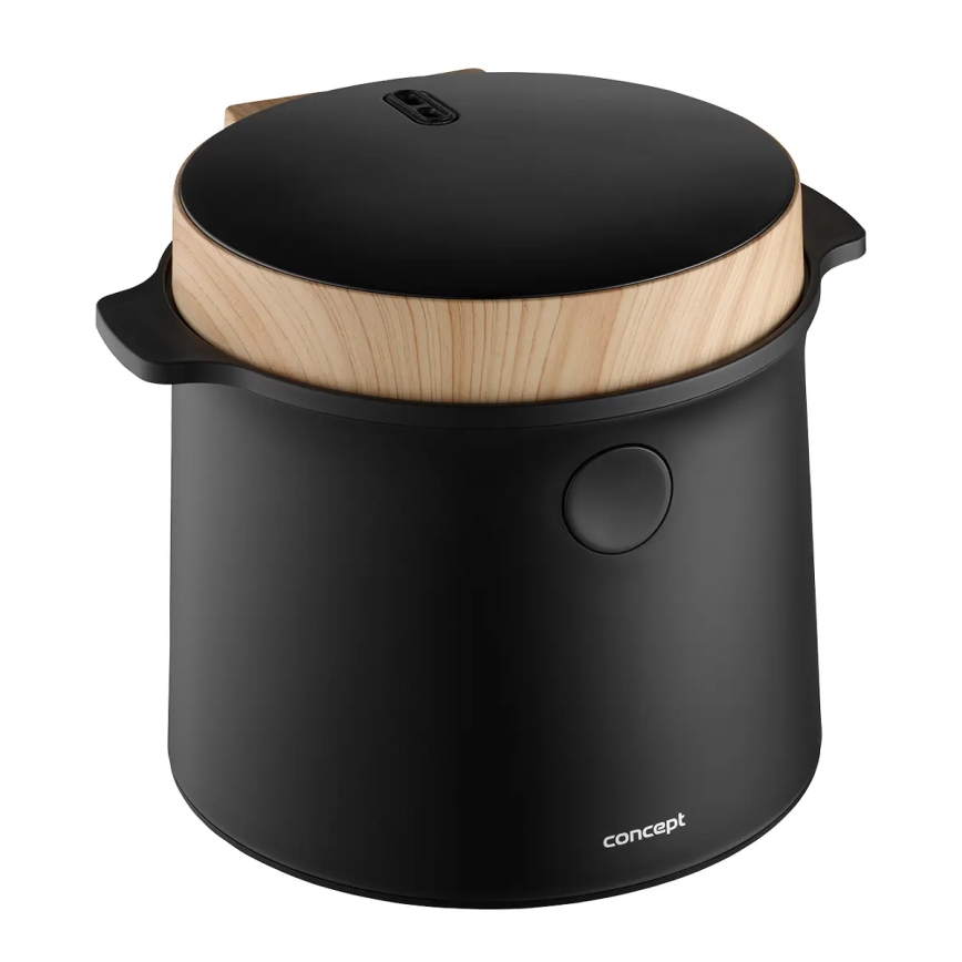 Concept RE4040 - Digitaalinen 2-in-1 riisikeitin 450W/230V 2 l musta/puukuvio
