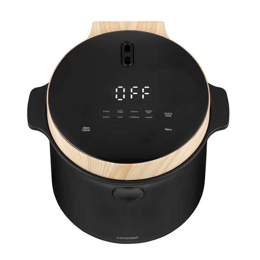 Concept RE4040 - Digitaalinen 2-in-1 riisikeitin 450W/230V 2 l musta/puukuvio