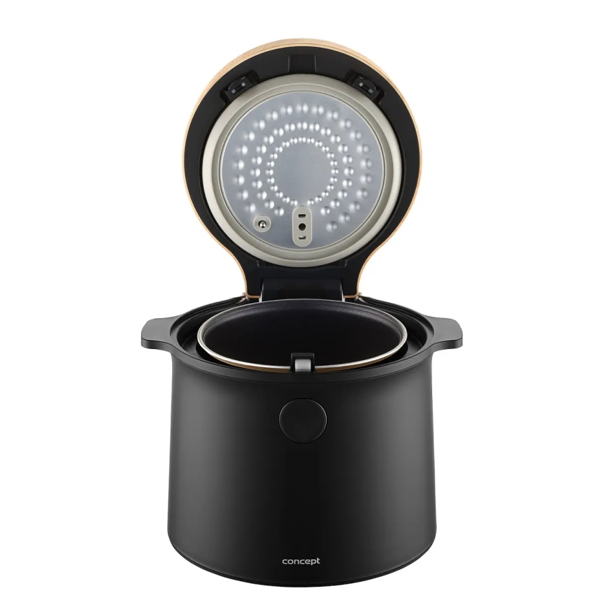 Concept RE4040 - Digitaalinen 2-in-1 riisikeitin 450W/230V 2 l musta/puukuvio