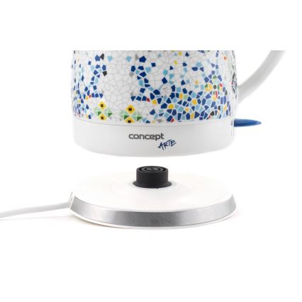 Concept RK0020 - Nopea vedenkeitin 1,5 l 1350W/230V värikäs/keramiikka