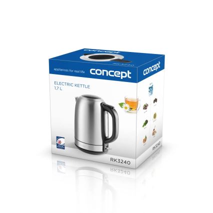 Concept RK3240 - Nopea vedenkeitin 1,7 l 2200 W / 230 V ruostumaton teräs