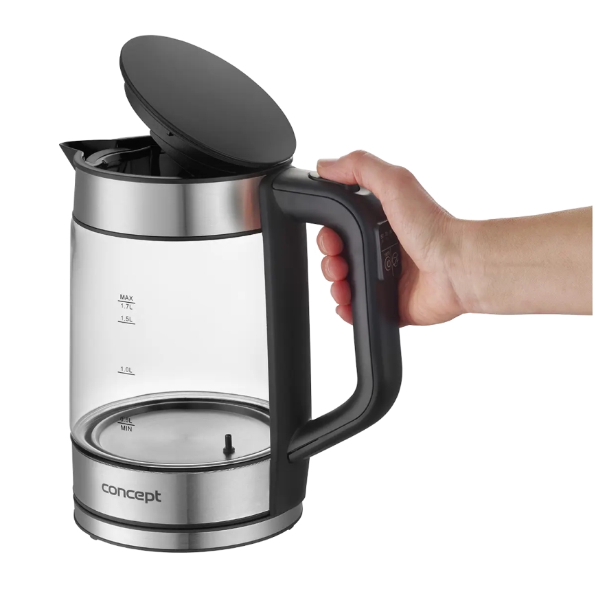 Concept RK4067 - Vedenkeitin lämpötilansäädöllä 1,7 l 2200W/230V ruostumaton teräs