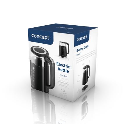 Concept RK4100 - Nopea vedenkeitin lämpötilansäädöllä 1,7 l 2200W/230V musta