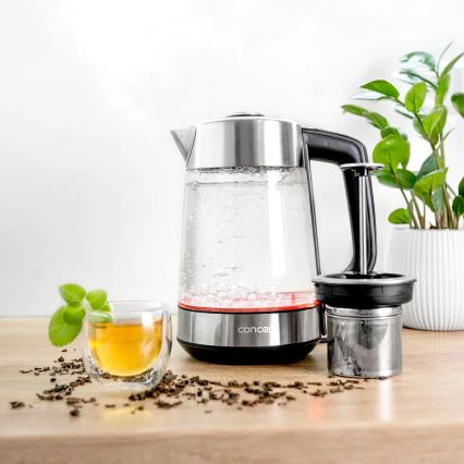 Concept RK4190 - Nopea vedenkeitin lämpötilansäädöllä ja suodattimella 1,7 l 2200W/230V ruostumatonta terästä