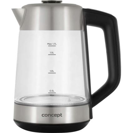 Concept RK4190 - Nopea vedenkeitin lämpötilansäädöllä ja suodattimella 1,7 l 2200W/230V ruostumatonta terästä