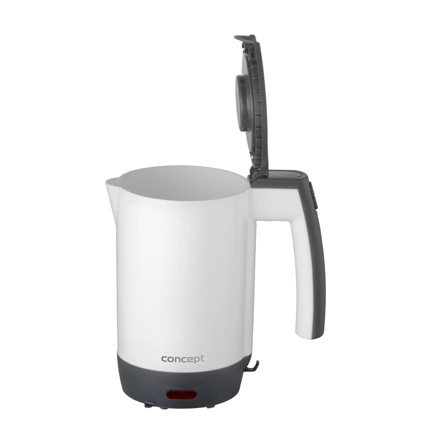 Concept RK7030 - Matkavedenkeitin 0,5 l 1080W/230V harmaa/valkoinen + 2 kuppia