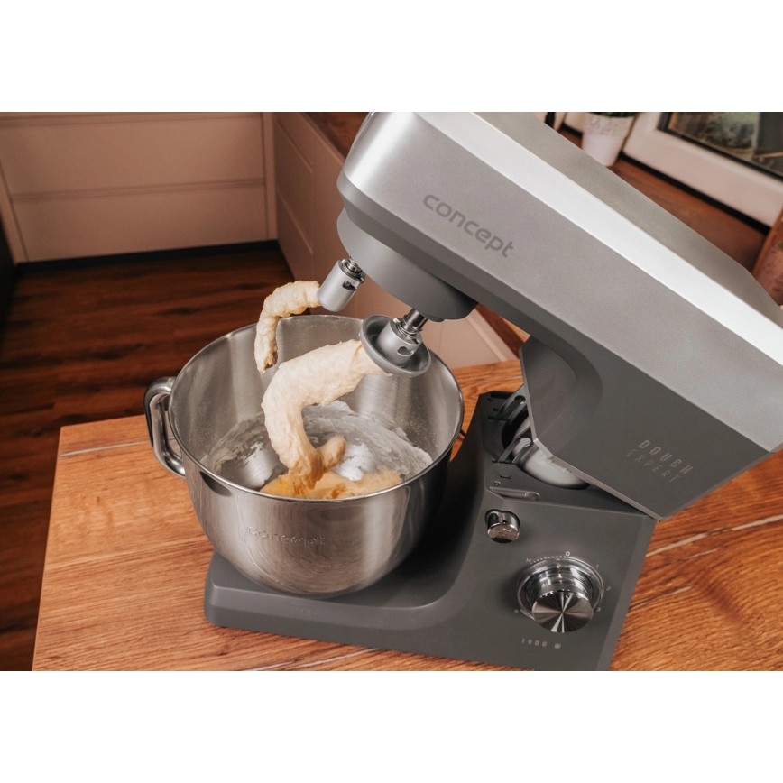 Concept RM6010 - Keittiön planetaarinen yleiskone DOUGH EXPERT 1900W/230V antrasiitti/ruostumaton teräs