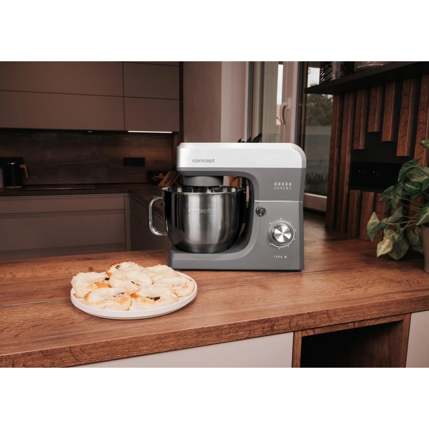 Concept RM6010 - Keittiön planetaarinen yleiskone DOUGH EXPERT 1900W/230V antrasiitti/ruostumaton teräs
