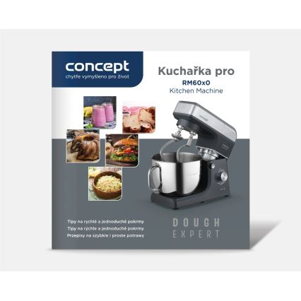 Concept RM6010 - Keittiön planetaarinen yleiskone DOUGH EXPERT 1900W/230V antrasiitti/ruostumaton teräs