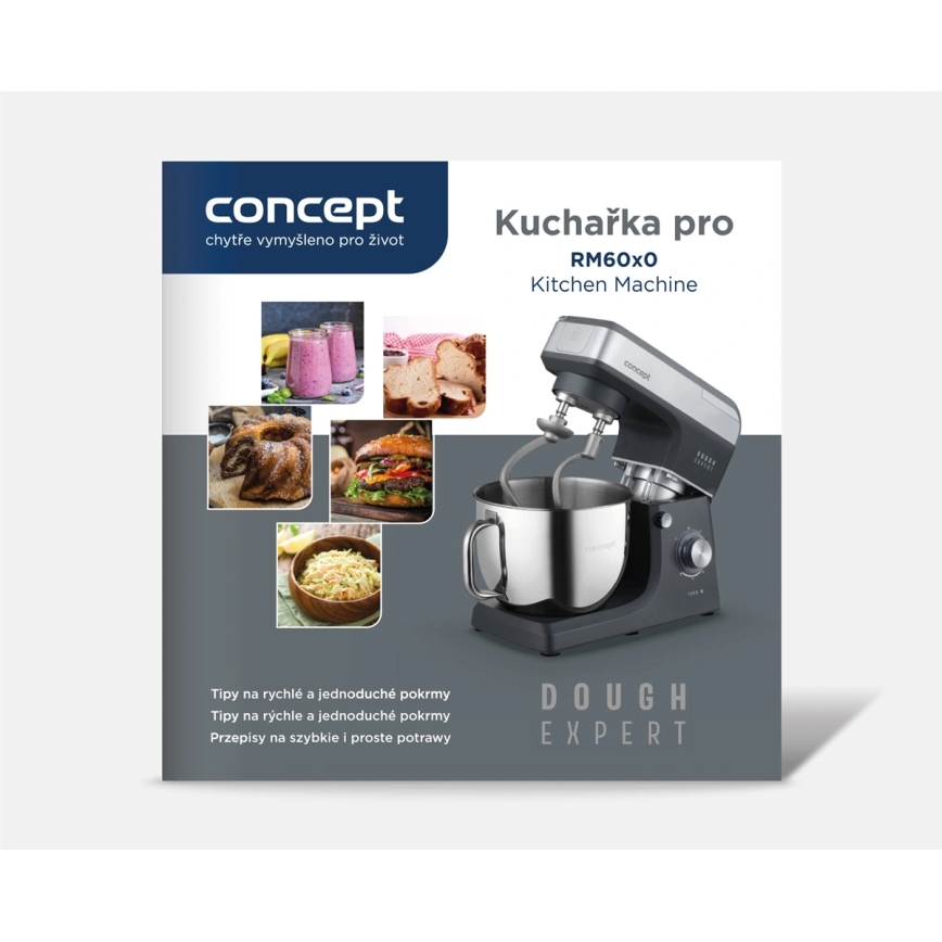 Concept RM6010 - Keittiön planetaarinen yleiskone DOUGH EXPERT 1900W/230V antrasiitti/ruostumaton teräs