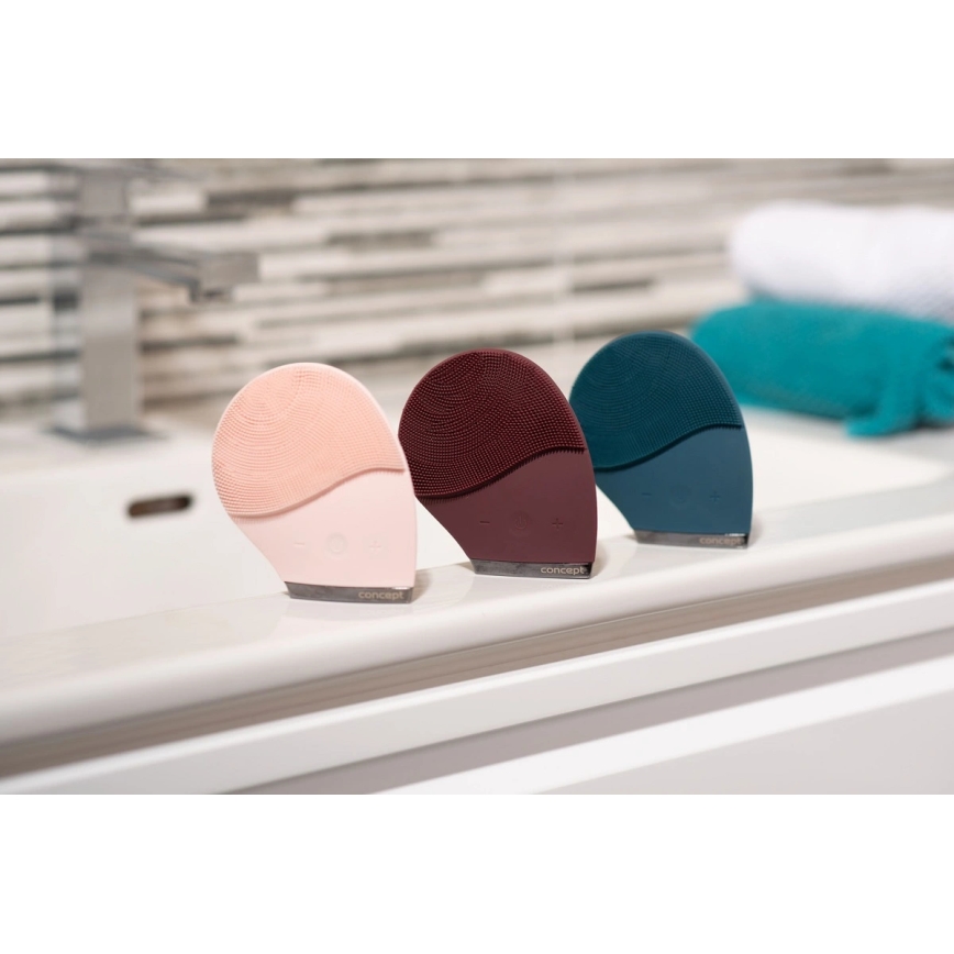 Concept SK9101 - Kasvojen puhdistusharja SONIVIBE 2W/5V 250 mAh IPX7 punainen