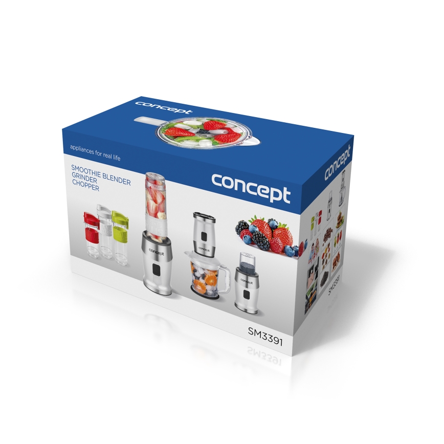 Concept SM3391 - Smoothie-sekoitin lisävarusteineen 700W/230V valkoinen