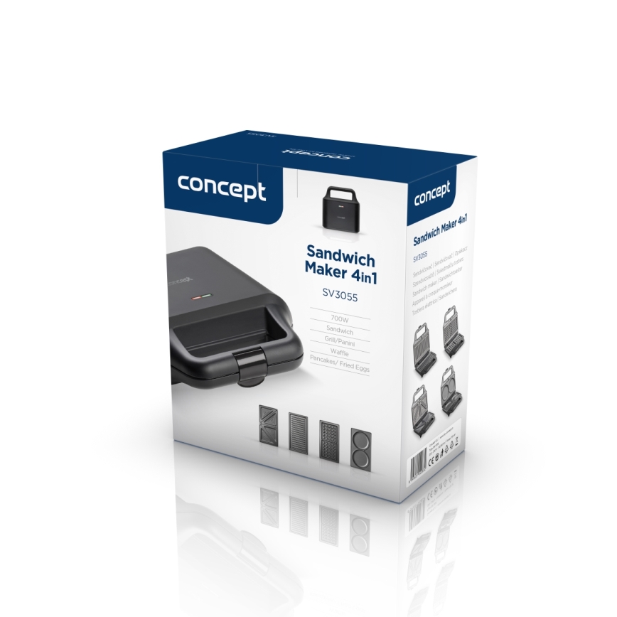 Concept SV3055 - Voileipägrilli 4in1 700W/230V musta
