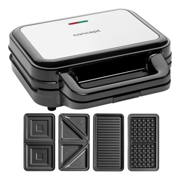 Concept SV3070 - XXL 4-in-1 leivänpaahdin 900W/230V musta/ruostumaton teräs