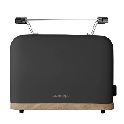 Concept TE2016 - Kaksiaukkoinen leivänpaahdin lämpötelineellä 930W/230V musta