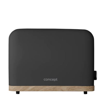 Concept TE2016 - Kaksiaukkoinen leivänpaahdin lämpötelineellä 930W/230V musta