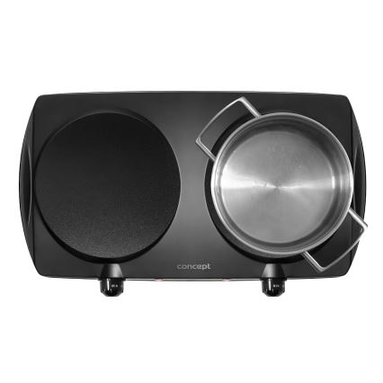 Concept VE3060 - Kaksilevyinen keittolevy 2500W/230V musta