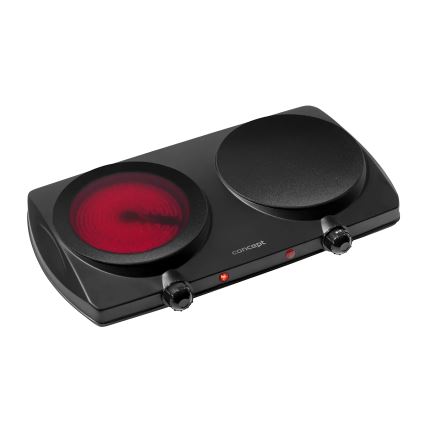 Concept VE3060 - Kaksilevyinen keittolevy 2500W/230V musta