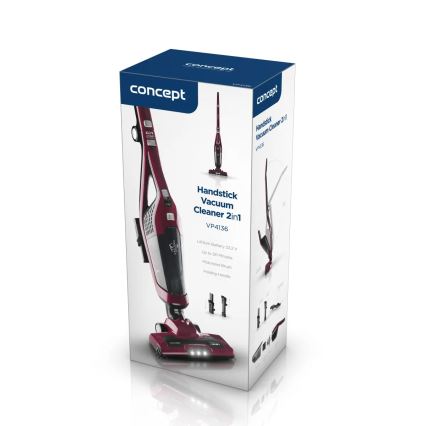 Concept VP4136 - Langaton 2-in-1-varsi-imuri 100 W / 22,2 V, 2200 mAh, punainen
