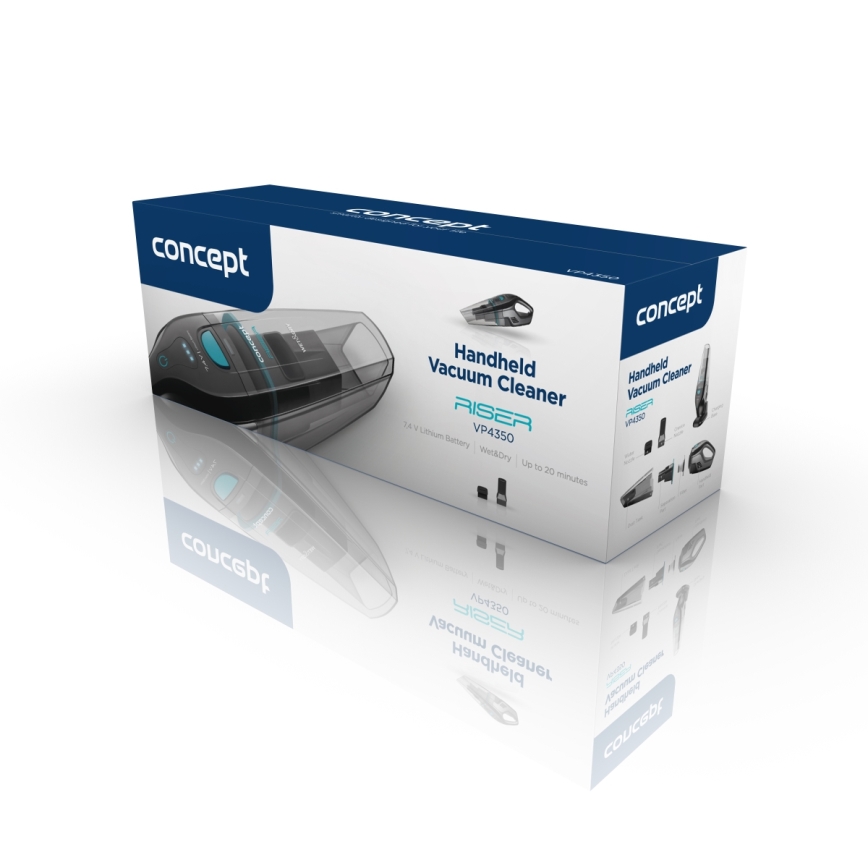 Concept VP4350 - Käsipölynimuri märkä & kuiva RISER 50W/7,4V 2200 mAh musta