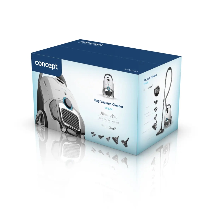Concept VP8291 - Pussillinen pölynimuri PERFECT CLEAN PET EXPERT 700W/230V valkoinen