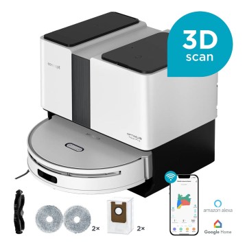Concept VR4050 - Älykäs 2-in-1 robotti-imuri ja moppi OPTIMUS AQUA PRO LASER 3D 600W/230V 5200 mAh Wi-Fi valkoinen