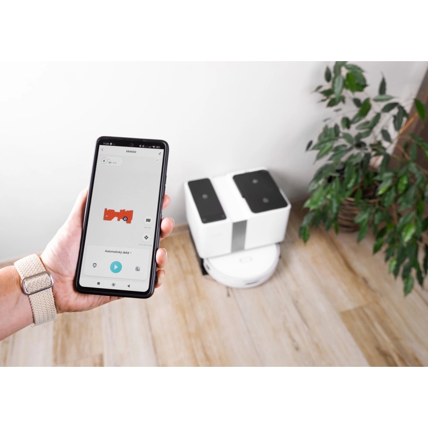 Concept VR4050 - Älykäs 2-in-1 robotti-imuri ja moppi OPTIMUS AQUA PRO LASER 3D 600W/230V 5200 mAh Wi-Fi valkoinen