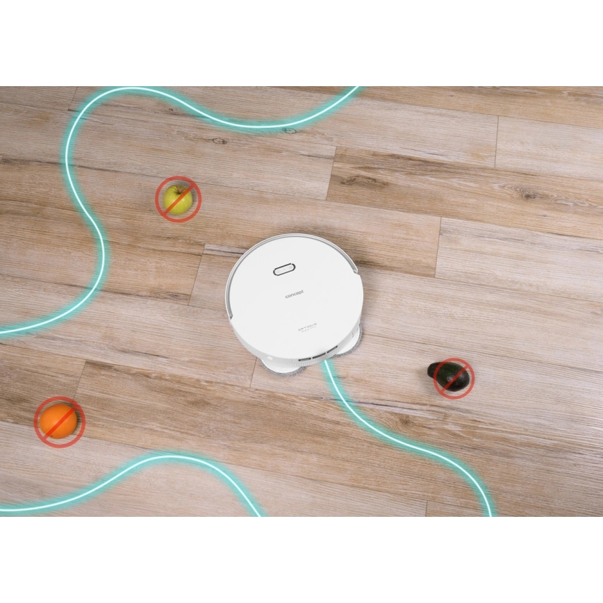 Concept VR4050 - Älykäs 2-in-1 robotti-imuri ja moppi OPTIMUS AQUA PRO LASER 3D 600W/230V 5200 mAh Wi-Fi valkoinen