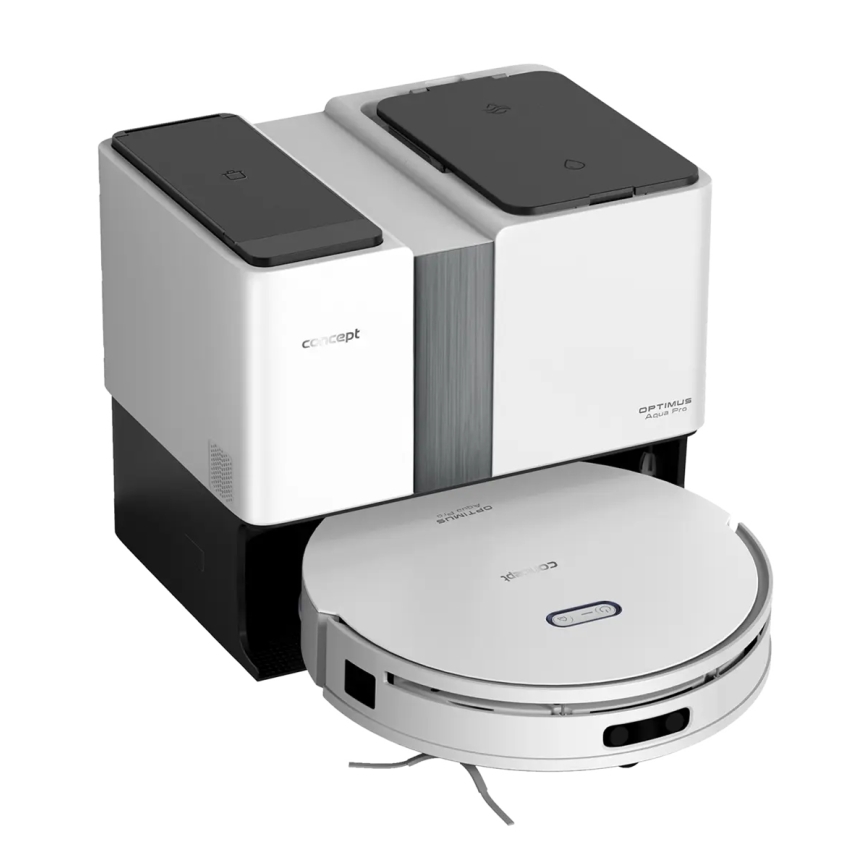 Concept VR4050 - Älykäs 2-in-1 robotti-imuri ja moppi OPTIMUS AQUA PRO LASER 3D 600W/230V 5200 mAh Wi-Fi valkoinen
