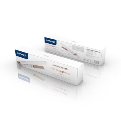 Concept VZ2110 - Hiusten suoristusrauta GLAM STYLE 48W/230V valkoinen/ruusukulta