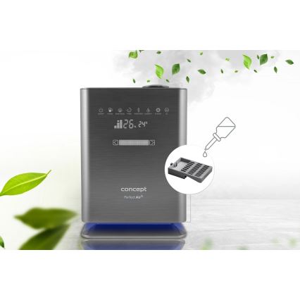 Concept ZV2021 - Ilmankostutin aromadiffuuserilla PERFECT AIR SMART 4,6 l 110 W/230 V Wi-Fi antrasiitti + kaukosäädin