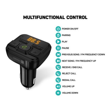 CONNECT IT CCC-8600-BK - FM-lähetin autoon handsfree-toiminnolla musta