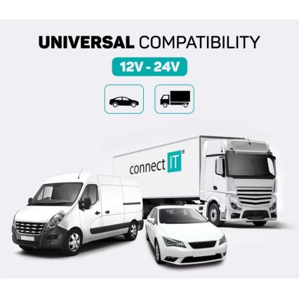 CONNECT IT CCC-8800-SL - FM-lähetin autoon handsfree-toiminnolla musta/hopea