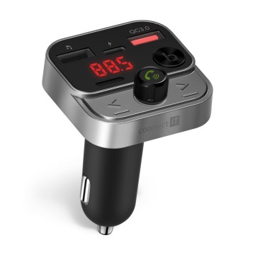 CONNECT IT CCC-8900-AN - FM-lähetin autoon handsfree-toiminnolla musta/hopea