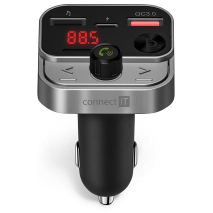 CONNECT IT CCC-8900-AN - FM-lähetin autoon handsfree-toiminnolla musta/hopea